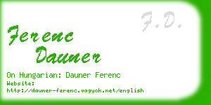 ferenc dauner business card